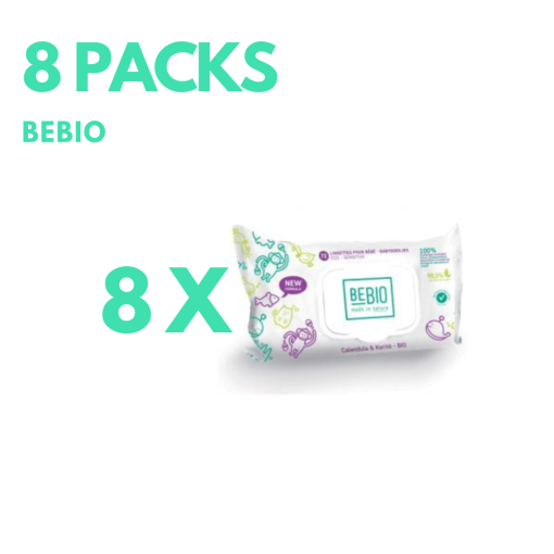 8 Packs BEBIO Lingettes Calendula Karité