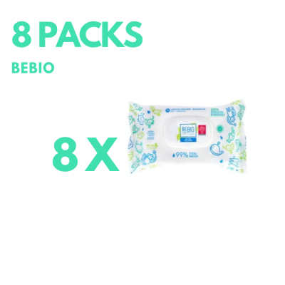 8 Packs BEBIO Lingettes à l'eau